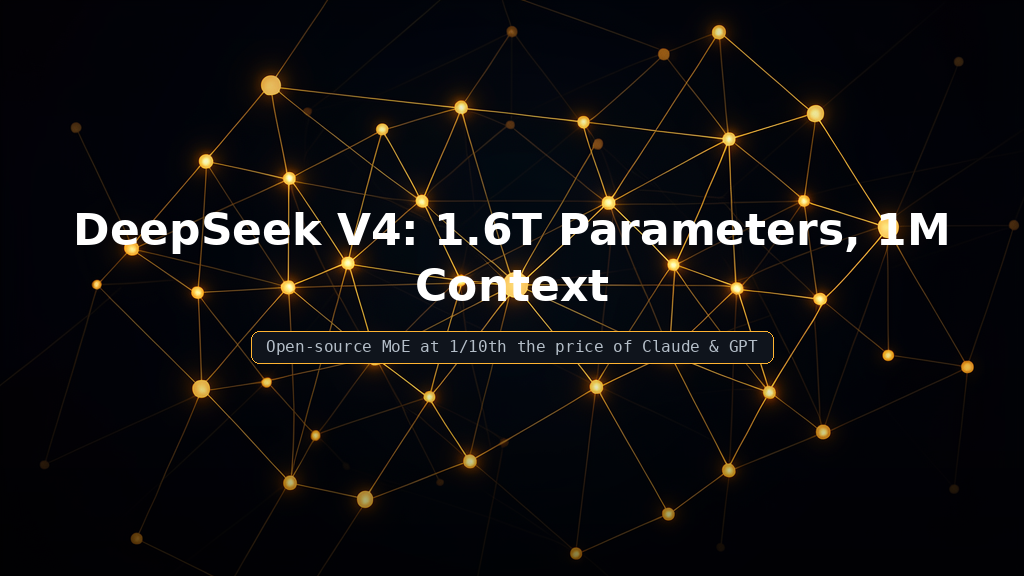 DeepSeek V4: 1.6T Parameters, 1M Context, at 1/10th the Price